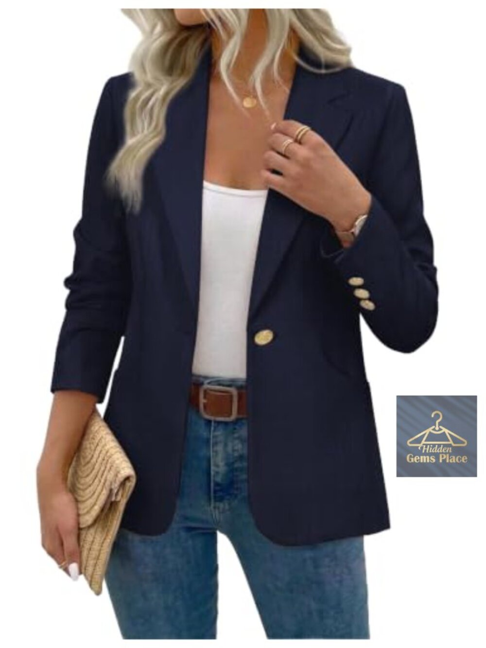 Women's Business Casual Blazer Long Sleeve Notched Lapel